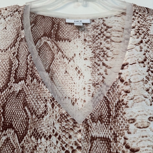 Bar III Snake Print Blouse - Brown and Cream - Picture 4 of 5